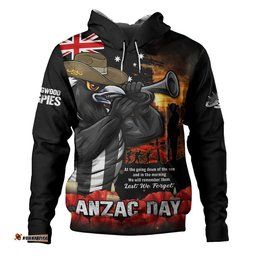 Collingwood Hoodie Anzac Day Dawn Of Courage Eternal Tribute