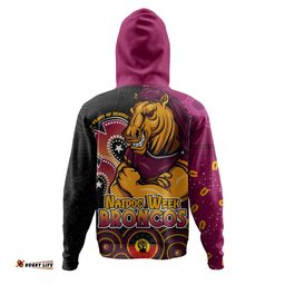Brisbane Broncos Hoodie NAIDOC Week 50 Years Of Deadly Indigenous Pattern