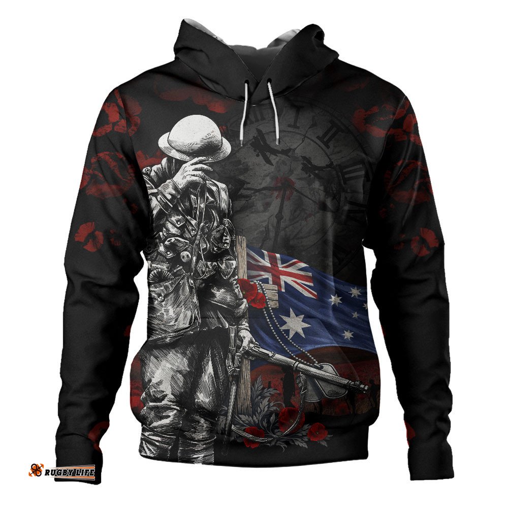Australia Hoodie Anzac Day Silent Dawn Spirit Of Remembrance