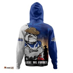 Canterbury-Bankstown Bulldogs Hoodie Anzac Day Lest We Forget Silent Dawn
