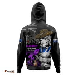 Canterbury-Bankstown Bulldogs Hoodie Anzac Day Purple Poppy And Animals That Served