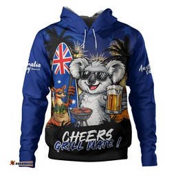 Australia Hoodie Australia Day Coastal BBQ Beer Summer Vibes