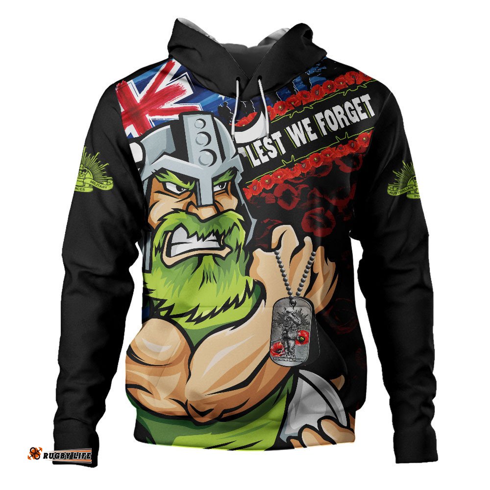 Canberra Raiders Hoodie Anzac Remembrance Of The Fallen