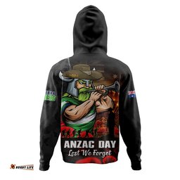Canberra Raiders Hoodie Anzac Day Rising Dawn Ceremony Lest We Forget Courage