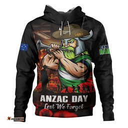 Canberra Raiders Hoodie Anzac Day Rising Dawn Ceremony Lest We Forget Courage