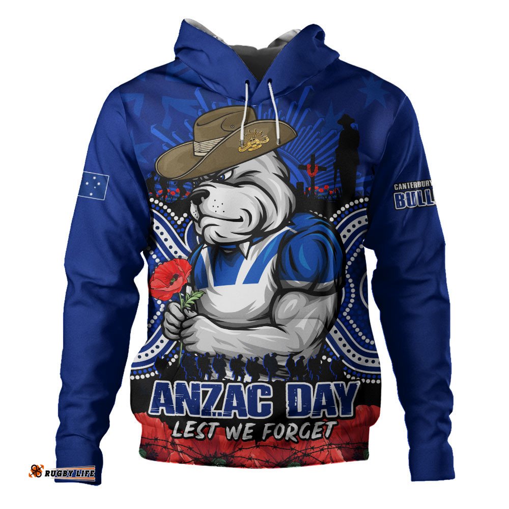 Canterbury-Bankstown Bulldogs Hoodie Anzac Day Pride Of Service Eternal Memory