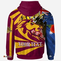Brisbane Broncos Hoodie - Custom Remembrance Broncos With Poppy And Rosemary Hoodie