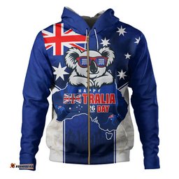 Australia Hoodie Australia Day Koala Spirit Blue Flag Celebration