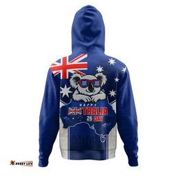 Australia Hoodie Australia Day Koala Spirit Blue Flag Celebration