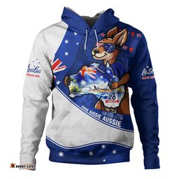 Australia Hoodie Australia Day Kangaroo Blue Spirit 26 January Holiday