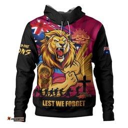 Brisbane Lions Hoodie ANZAC Day Honour And Football Legacy