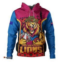 Brisbane Lions Hoodie Lest We Forget In Eternal Honor And Duty