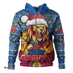 Brisbane Lions Hoodie Ugly Christmas Knit Patterns Vintage Jersey