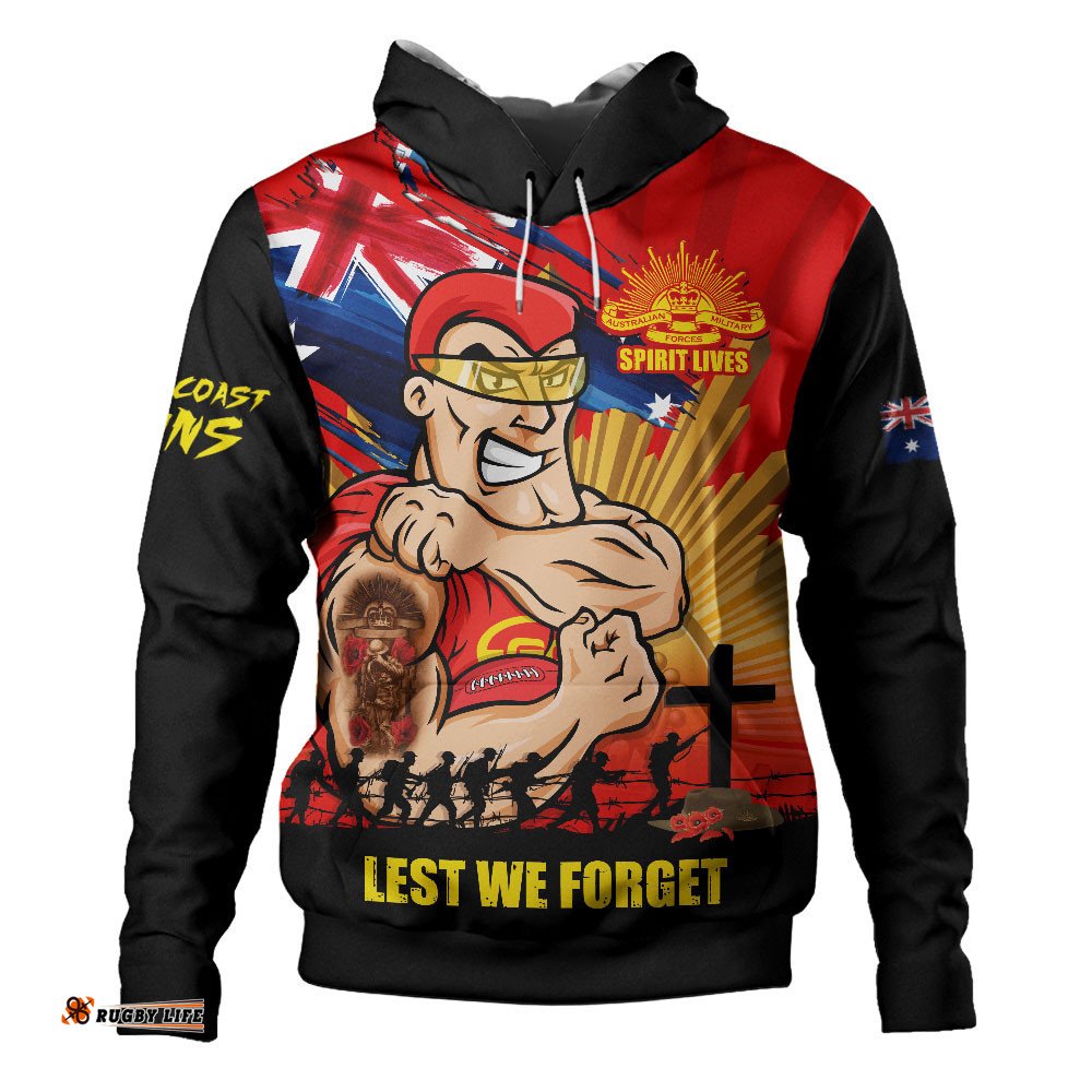 Gold Coast SUNS Hoodie ANZAC Day Honour And Football Legacy