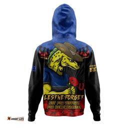Parramatta Eels Hoodie ANZAC Day Red Poppy And Brave Hearts Remembrance