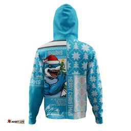 Cronulla-Sutherland Sharks Hoodie Christmas Magic Knit Style Winter Glow