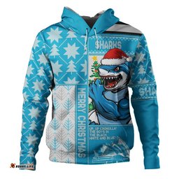 Cronulla-Sutherland Sharks Hoodie Christmas Magic Knit Style Winter Glow