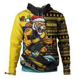 Richmond Hoodie Christmas Holiday Santa Rides The Waves