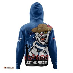 Geelong Cats Hoodie ANZAC Inspired Football Fan Memorial Design