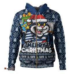 Geelong Cats Hoodie Festive Holiday Merry Christmas Vibe