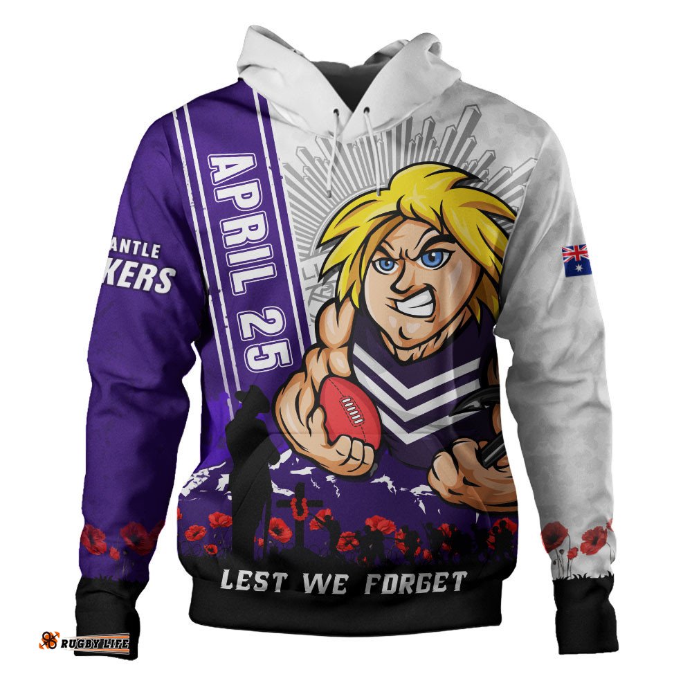 Fremantle Hoodie Anzac Day Lest We Forget Memorial