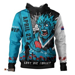 Port Adelaide Hoodie Anzac Day Lest We Forget Memorial