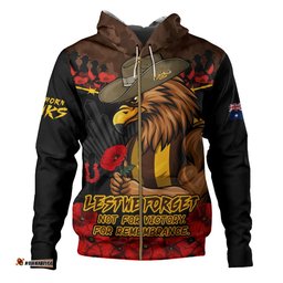 Hawthorn Hoodie ANZAC Day Not For Victory For Remembrance