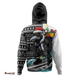 Collingwood Hoodie Christmas Holiday Santa Rides The Waves