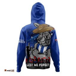 North Melbourne Hoodie ANZAC Inspired Football Fan Memorial Design