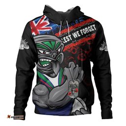 New Zealand Warriors Hoodie Anzac Remembrance Of The Fallen