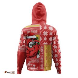 Redcliffe Dolphins Hoodie Christmas Magic Knit Style Winter Glow