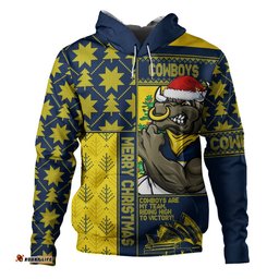 North Queensland Cowboys Hoodie Christmas Magic Knit Style Winter Glow