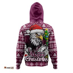 Manly Warringah Sea Eagles Hoodie Merry Christmas Game Day Knit Style Team Edition