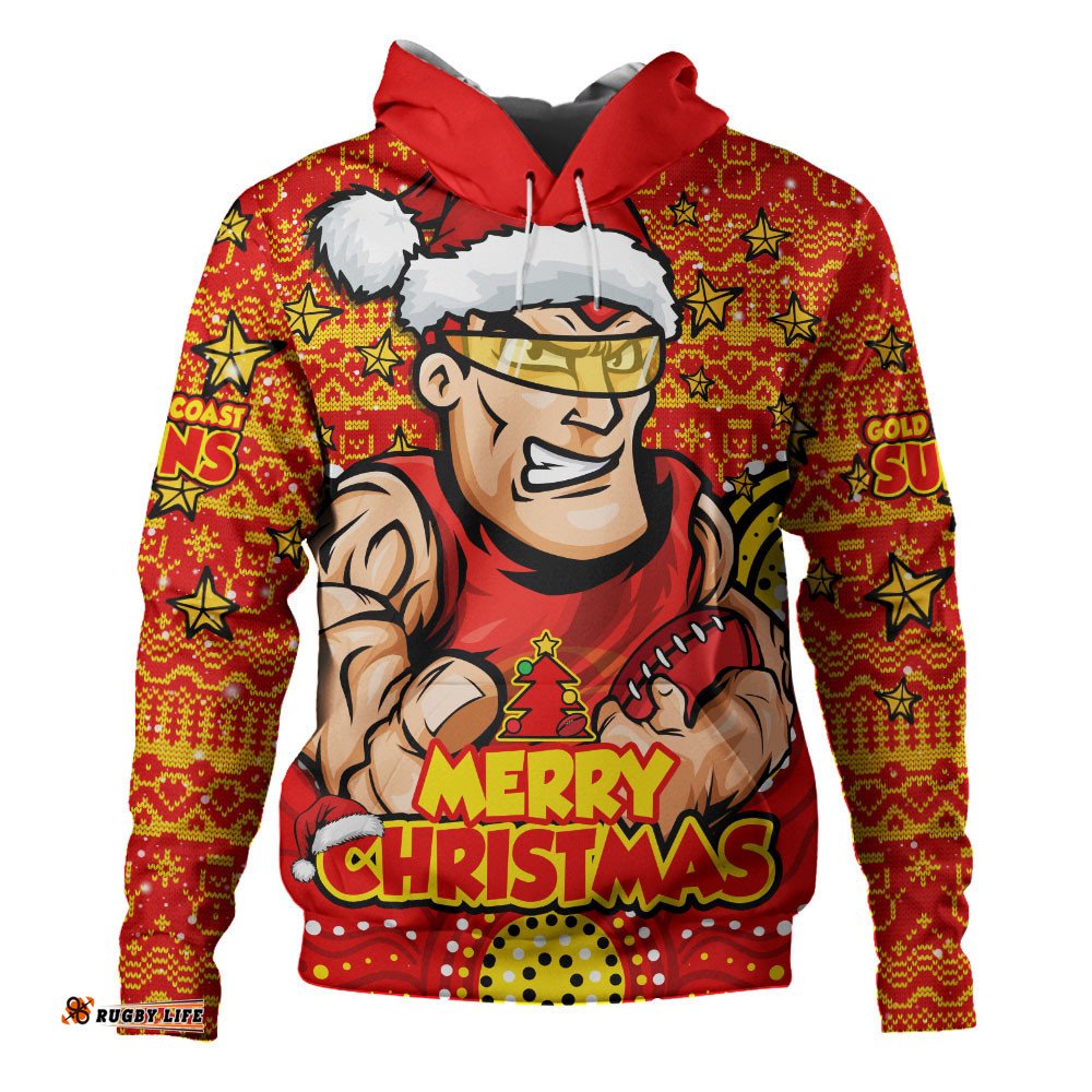 Gold Coast SUNS Hoodie Ugly Christmas Knit Patterns Vintage Jersey