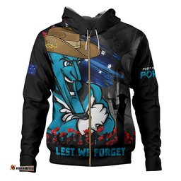 Port Adelaide Hoodie ANZAC Inspired Football Fan Memorial Design