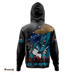 Port Adelaide Hoodie ANZAC Inspired Football Fan Memorial Design