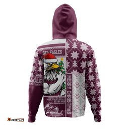 Manly Warringah Sea Eagles Hoodie Christmas Magic Knit Style Winter Glow