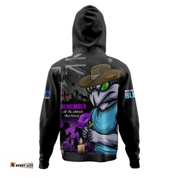 New South Wales Blues Hoodie Anzac Day Purple Poppy And Animals That Served