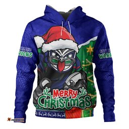 New Zealand Warriors Hoodie Santa Scoring Touchdown On Christmas Game Day