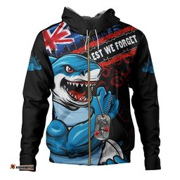 Cronulla-Sutherland Sharks Hoodie Anzac Remembrance Of The Fallen