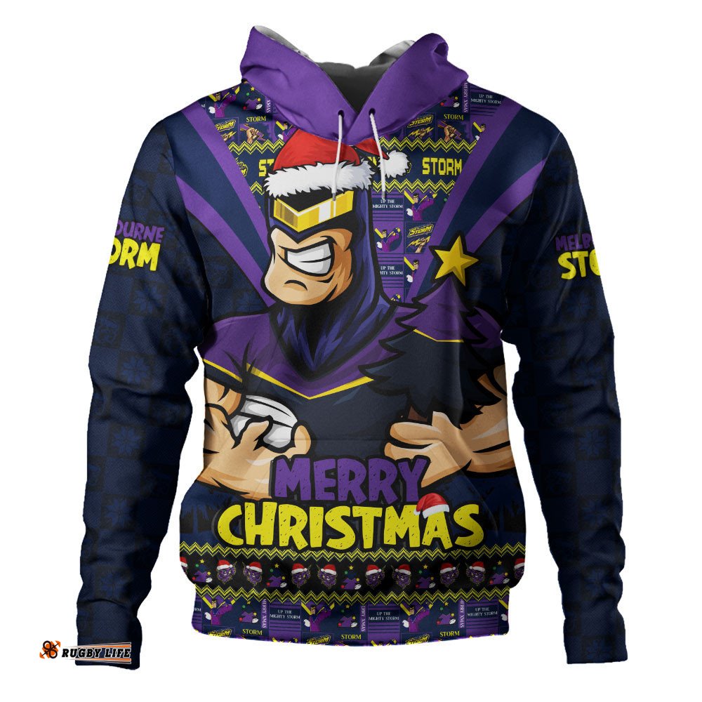 Melbourne Storm Hoodie Merry Christmas Festive Spirit Edition