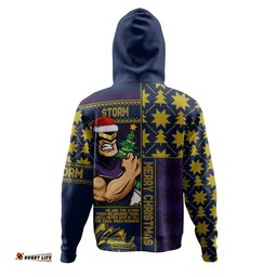Melbourne Storm Hoodie Christmas Magic Knit Style Winter Glow