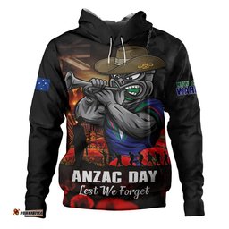 New Zealand Warriors Hoodie Anzac Day Rising Dawn Ceremony Lest We Forget Courage