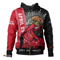 Essendon Hoodie Anzac Day Lest We Forget Memorial