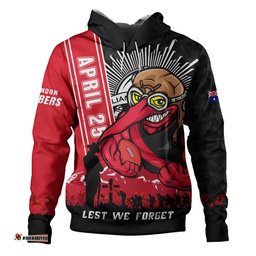 Essendon Hoodie Anzac Day Lest We Forget Memorial