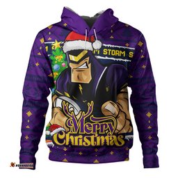 Melbourne Storm Hoodie Merry Christmas Game Day Knit Style Team Edition