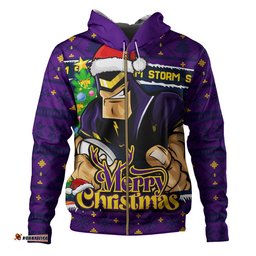 Melbourne Storm Hoodie Merry Christmas Game Day Knit Style Team Edition