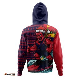 Melbourne Hoodie Christmas Holiday Santa Rides The Waves
