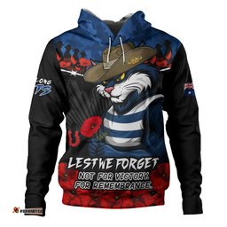 Geelong Cats Hoodie ANZAC Day Not For Victory For Remembrance