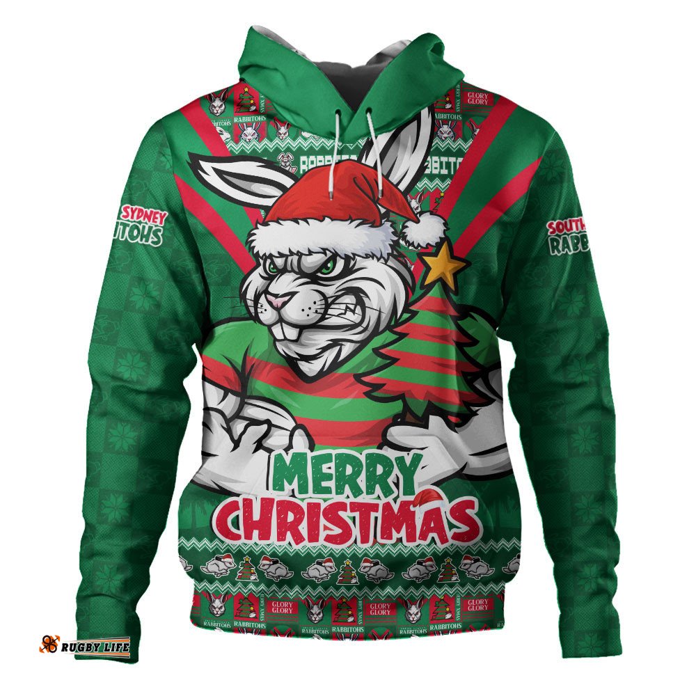 South Sydney Rabbitohs Hoodie Merry Christmas Festive Spirit Edition
